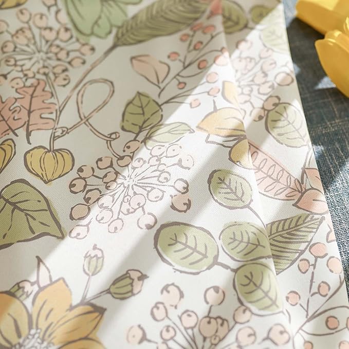Vangao Yellow Nursery Curtains for Girls Room Floral Blackout Curtains 84 Inch Length Farmhouse Drapes for Bedroom Room Darkening Flower Patterned Window Treatment for Kids Set of 2