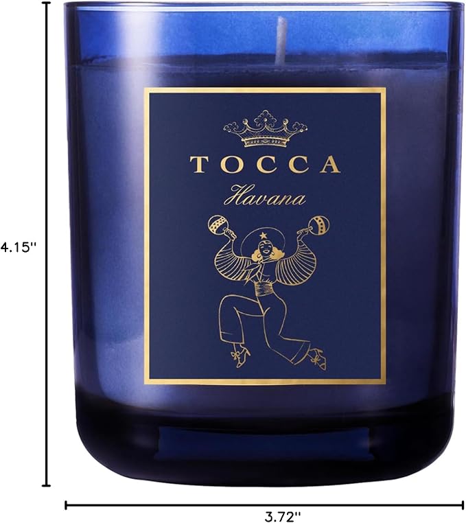 TOCCA Havana 10oz Candle- Sugar Cane & Rum Scented, Hand Poured Soy-Wax Blend with 100% Cotton Wick, 60 Hour Burn Time