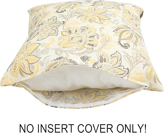 FUNHOME Waterproof Outdoor Throw Pillow Covers Set of 2,Home Decor for Garden Patio Furniture,Couch,Sofa 18 x18 Inch Decorative Pillows Cover Only,NO Insert(Yellow Flower)