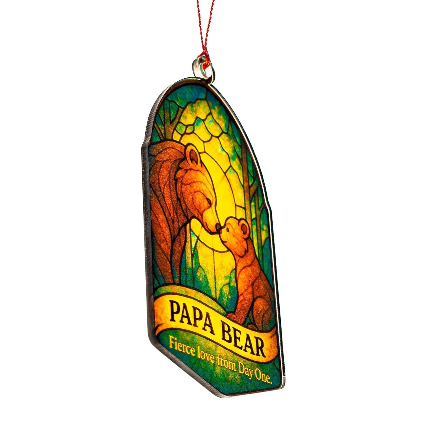 Best Papa Gifts, Best Dad Ever, Christmas Ornament 2025, Suncatcher Effect Stained Glass Window Hanging, Car Hanging Accessories
