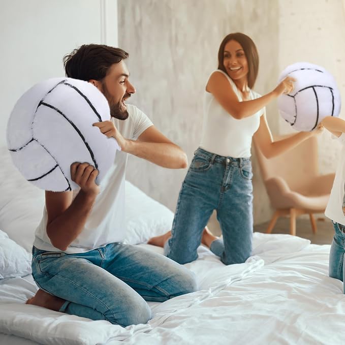 Gerrii 6 Pcs Volleyball Pillow Sports Pillows Volleyball Plush Pillow Sport Theme Fluffy Stuffed Throw Pillow Volleyball Room Decor Gift for Bedroom Decoration Supplies