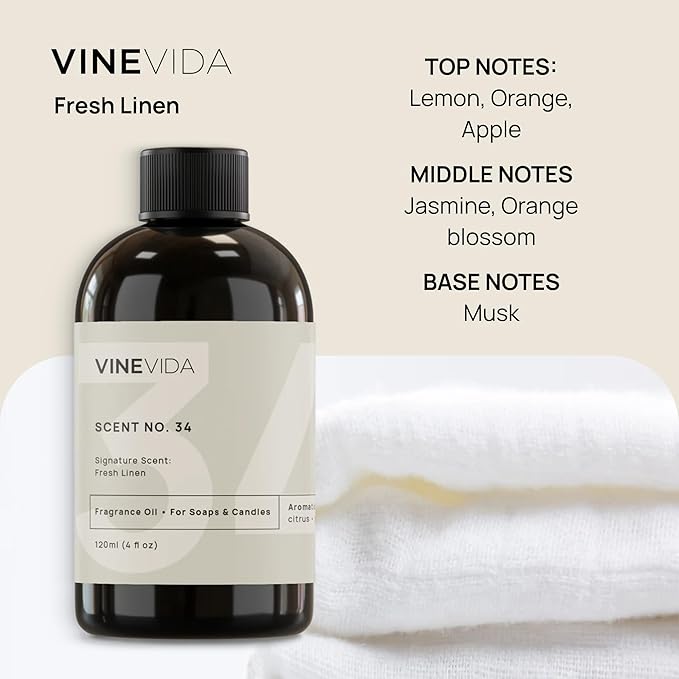 VINEVIDA [32 Fl Oz] Fresh Linen Diffuser Oil - Hotel Fragrance, Cold Air Diffuser - Hotel Oil Scents - Home Scent