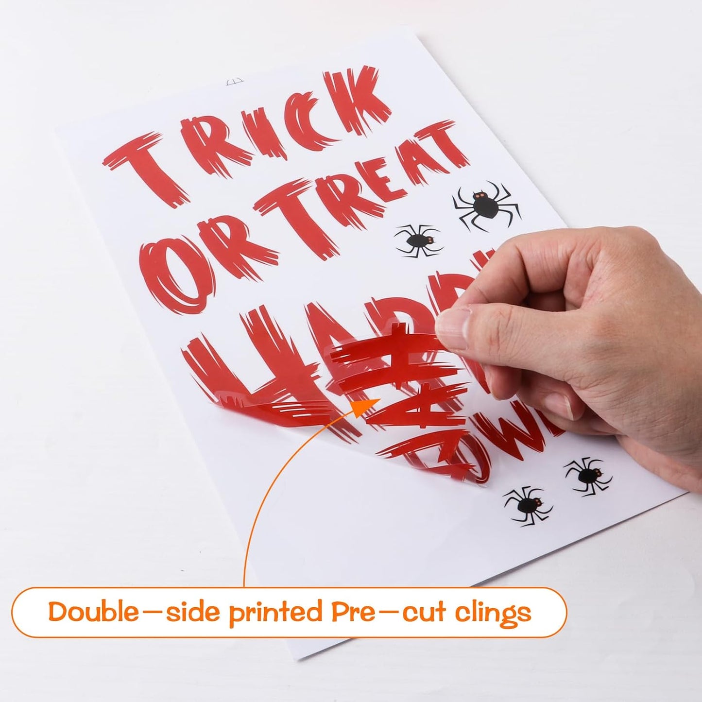 Halloween Window Clings, 9 Sheets Halloween Window Decorations Stickers Double-Sided Window Decal Scary Black Bat Ghosts Stickers,Happy Halloween Window Clings for Halloween Party Decoration