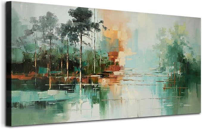 Acocifi Green Landscape Canvas Wall Art for Living Room 48"x24" | HD Print, impression style, waterproof, non-fading, artwork for office bedroom home decor, easy to hang
