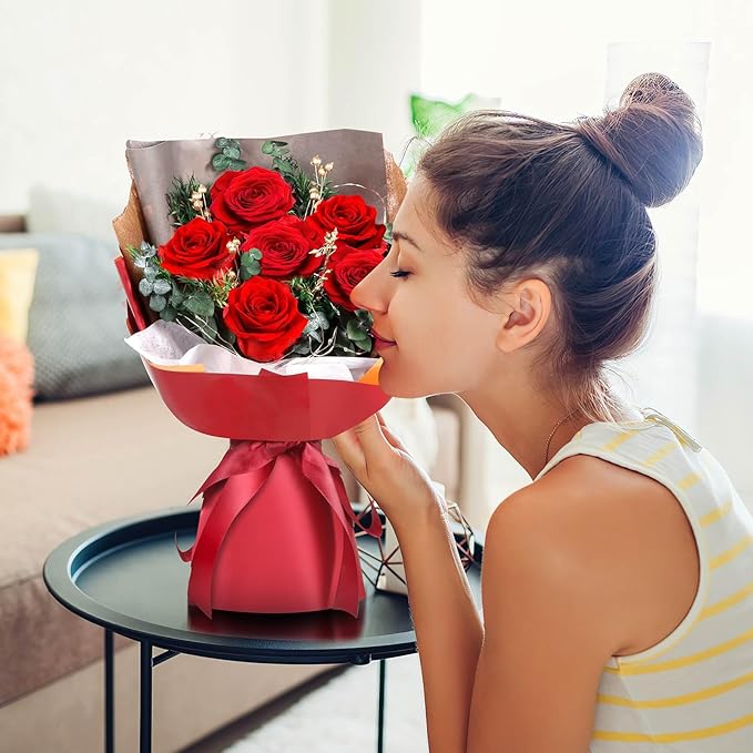 ADDWel Preserved Real Red Rose Bouquet Long-Lasting Flowers for Anniversary, Birthday and Romantic Gifts for Wife Girlfriend, Forever Fresh Roses for Delivery Prime
