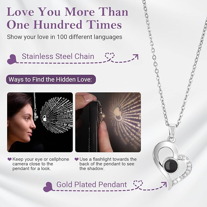 Emibele Preserved Rose Gifts for Women, Eternal Flower Rose Box with Heart Necklace, Romantic I Love You Gifts for Women Her Wife Mom Grandma on Valentines Mothers Day Birthday Anniversary