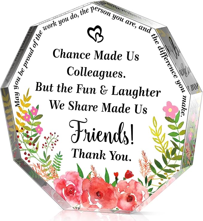 Yinder Thank You Gifts for Women Appreciation Gifts for Coworker Employee Nurse Teacher Leader Boss Inspirational Quotes Acrylic Desk Decor for Home Office Farewell Retirement