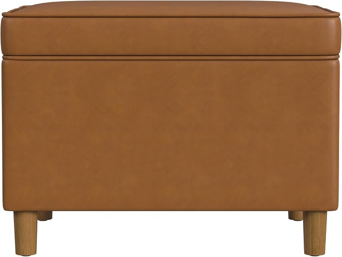 Spatial Order 24" Dinah Collection Storage Ottoman - Carmel Faux Leather