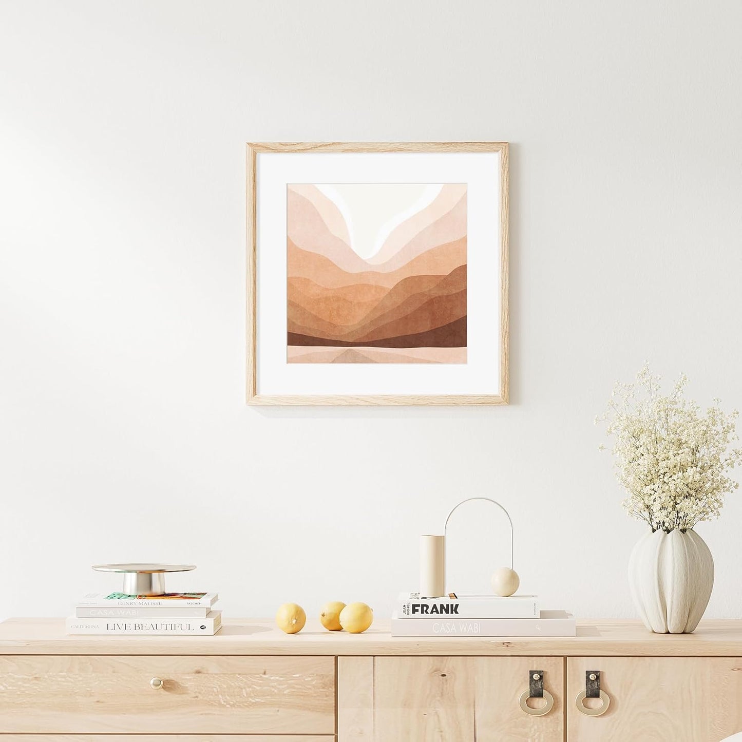 16x16 Picture Frame Natural Solid Oak Photo Frames with 12x12 Removable Mat Wall Hanging Large Handcrafted Frame with HD Plexiglass Wall and Tabletop Display Large Poster Frame