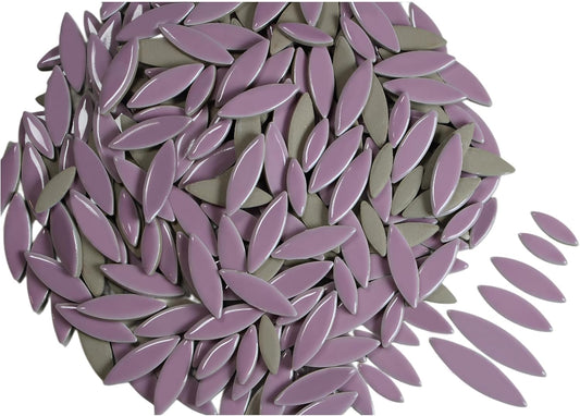 VerzTile Mosaic Tiles for Crafts - Petal Shaped Ceramic Tile Craft Hobbies & Art Projects 39 Color Options Endless Creativity DIY Design (Purple)