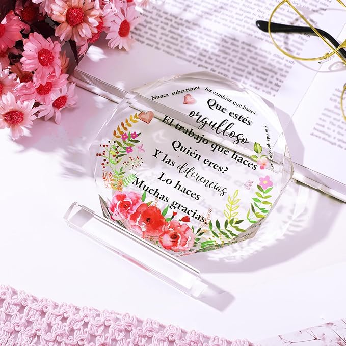Yinder Thank You Gifts for Women Appreciation Gifts for Coworker Employee Nurse Teacher Leader Boss Inspirational Quotes Acrylic Desk Decor for Home Office Farewell Retirement