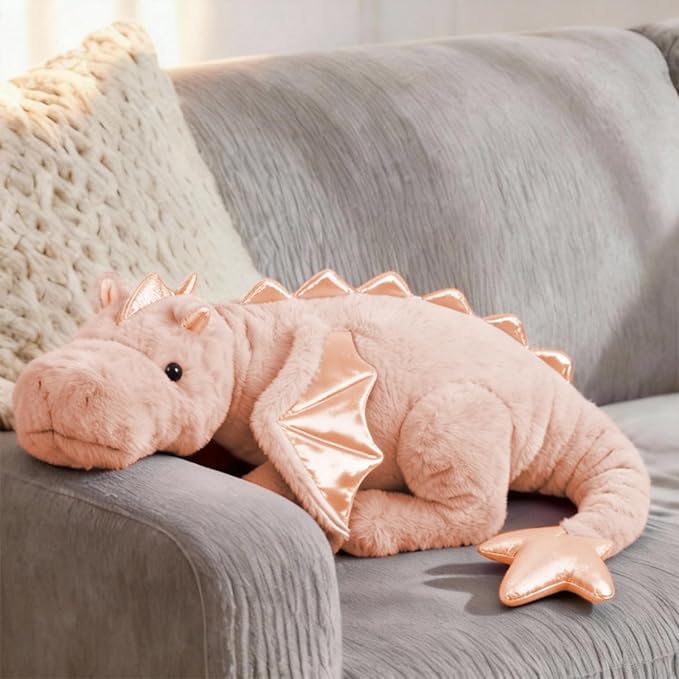 ARELUX Giant 50in 3Lb Big Pink Dragon Large Stuffed Animals Cute Plush Toy Fuzzy Jumbo Dinosaur Pillow Plushies with Wings Cuddly Soft Pterosaur Plushie for Friends Family Member