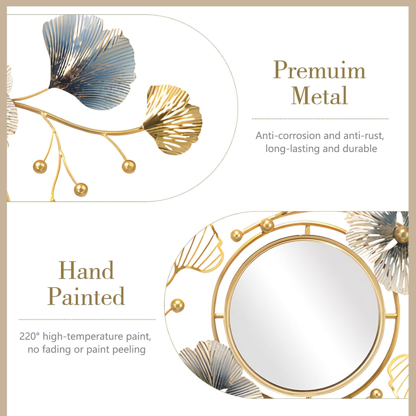 Lucky Monet Wall Art Decor Large Metal Wall Art Modern Geometric Circular Decor Wall Sculptures Wall Hanging Decoration for Living Room Dinning Room Bedroom Entryway Kitchen (Style 3)