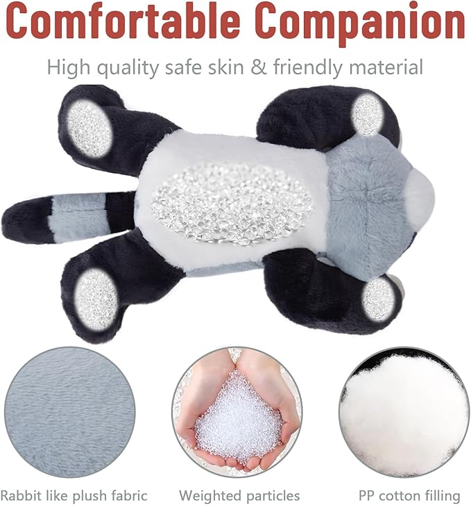 Niuniu Daddy 20" | 3.3 Pound Raccoon Weighted Stuffed Animals for Kids Adults, Soft Raccoon Plushies Animal Toys for Sleeping Hugging, Cute Body Pillow for Presents Birthday Christmas Holiday Easter