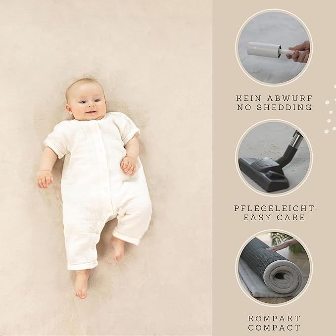 Hakuna Matte CloudSoft Baby Play Mat for Floor 60" x 80" Flowers – Coral Velvet Memory Foam Rug for Crawling & Cozy Play – Non-Slip, Water-Resistant, Easy-Care Tummy Time Mat, Playmat for Playpen