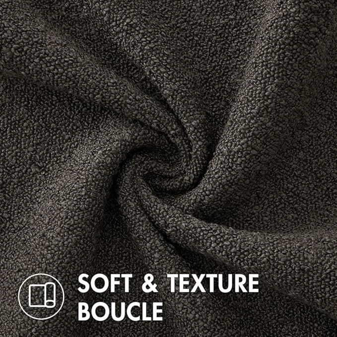 MIULEE 20x20 Inch Decorative Pillow Covers for Couch Bed Set of 2 Textured Boucle Neutral Throw Pillow Covers Dark Coffee Brown Accent Solid Pillowcases Sofa Living Room Home Decor