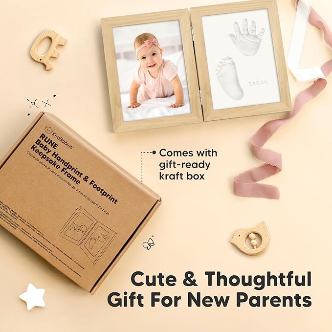 KeaBabies Baby Footprint Kit, Baby Shower Gifts for Girls, Boys and Pregnancy Journal Memory Book - Personalized Baby Hand and Footprint Kit Keepsake - 90 Pages Hardcover Pregnancy Planner Journal