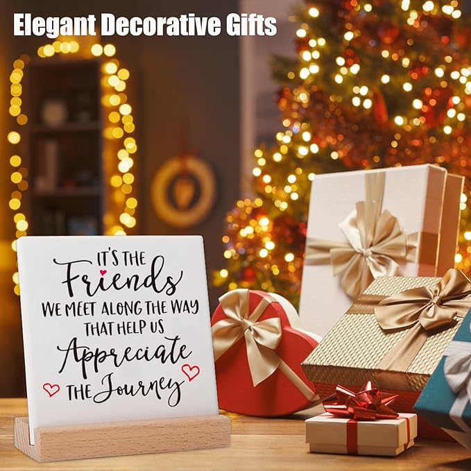 Friend Friendship Birthday Gifts for Best Friends Bestie BFF, Thank You Gifts for Work Sister Bestie True Long Distance New Friend Friendgiving Appreciation Decor Plaques