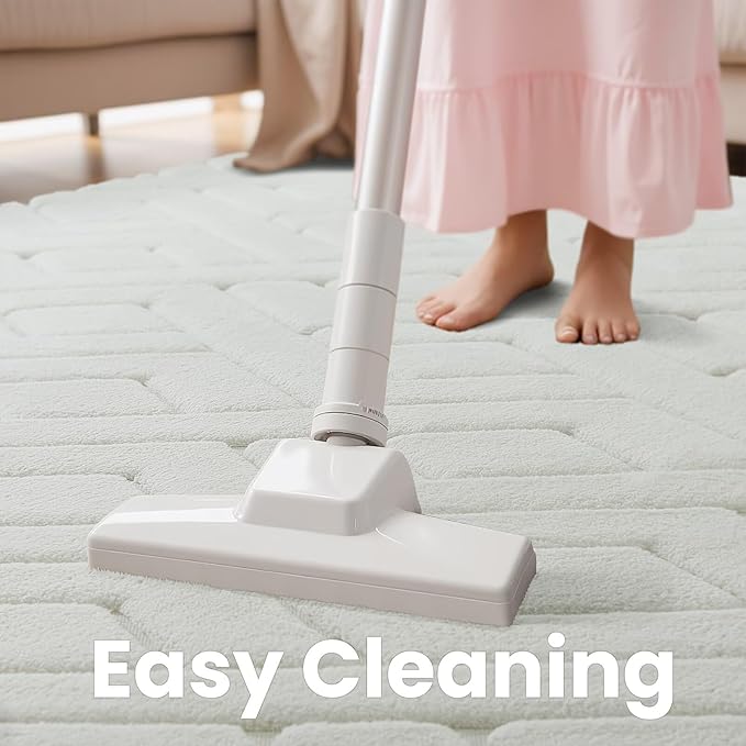Macgace Ultra Soft Cream White Area Rug for Living Room, 5x7 Modern Geometric Shag Rugs with Nonslip Backing for Bedroom, Washable Fuzzy Carpet for Cozy Kids Girls Room Nursery