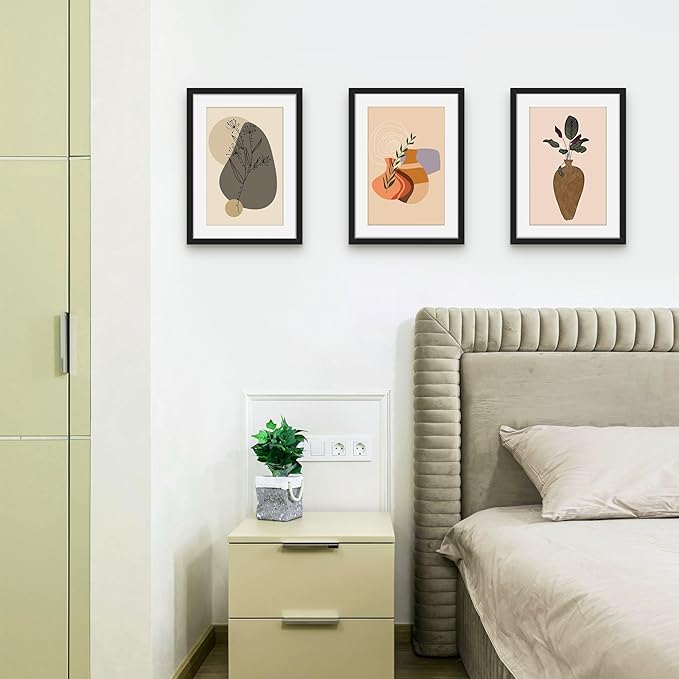 Picrit 10x14 Picture Frame Set of 12, Display 8x12 with Mat or 10x14 without Mat, Photo Frames for Wall Mounting or Table Top Display, Black