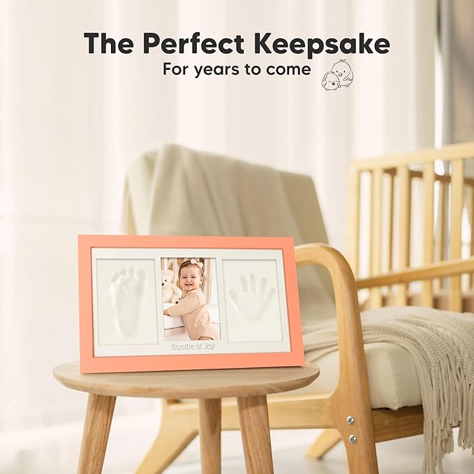KeaBabies Baby Hand and Footprint Kit and Inkless Baby Handprint And Footprint Kit Frame - Prints Duo Photo Frame for Newborn - Personalized Kids Picture Frame for Newborn