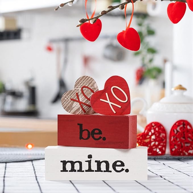 Smile Valentines Day Wooden Decoration, XOXO Be Mine Valentine's Day Tabletop Sign, Galentines Day Gift