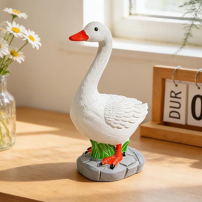 Exasinine Desk Goose Figurine 7 Inch Desk Goose Statue for Office Table Decor Home Decoration