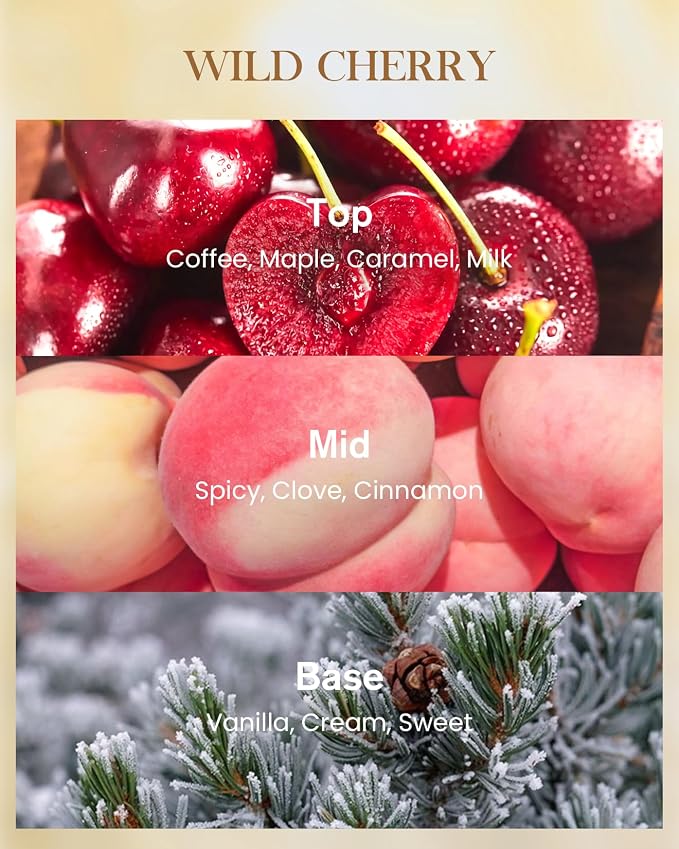M&SENSE Wild Cherry Soy Candle, 35oz 3-Wick, Sweet Girlfriend Date Night | 150H Slow Burn, Non-Toxic, Large Jar, Romantic Bedroom, Relaxation, Stress Relief, Fancy Gifts for Women