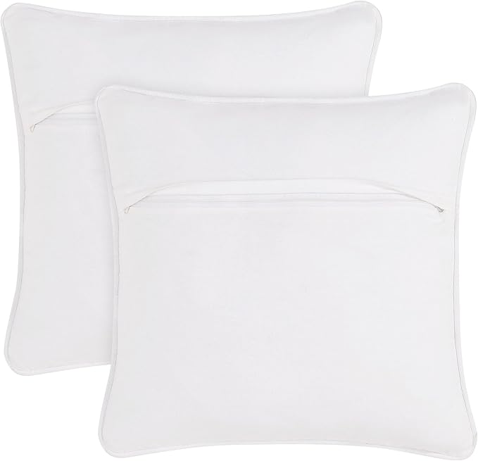 Boho Living 18x18 White Throw Pillow Covers with Pillow Insert Included, Pack of 2
