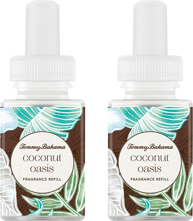 Pura & Tommy Bahama Home Scent Refill - Smart Home Air Diffuser - Premium Fragrance in Every Refill - Household Essential - Diffuser Fragrance - 2 Pack, Coconut Oasis