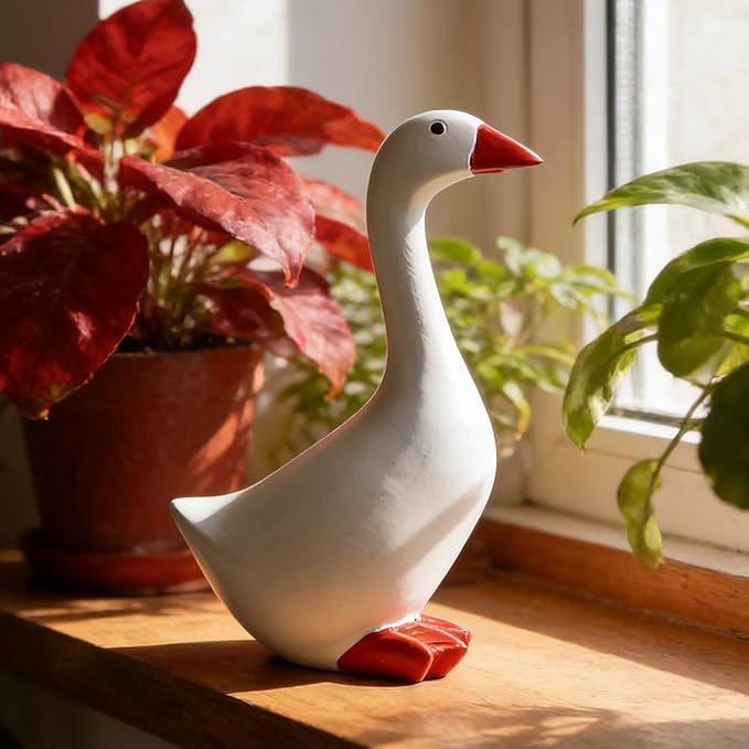 Desk Goose Decor Figurine Cute Resin Goose Statue for Home Decor, Perfect Housewarming Gifts New Home, Gifts for Women, Coworker Gifts, Office Desk Decorations