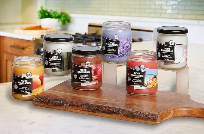 Tropical Fruit Two Pack Odor Eliminating Highly Fragranced Candle - Eliminates 95% of Pet, Smoke, Food, and Other Smells Quickly - Up to 80 Hour Burn time - 12 Ounce Premium Soy Blend