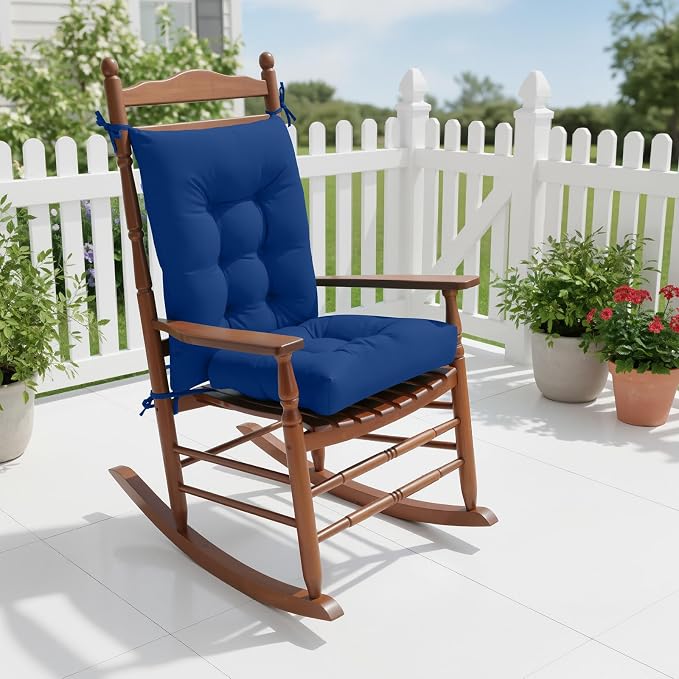 idee-home Rocking Chair Cushion, Glider Rocker Replacement Cushions | Waterproof Wicker Chair Cushions Indoor/Outdoor, Tufted Patio Seat Pads for Rocker Furniture, 21x17 Inch