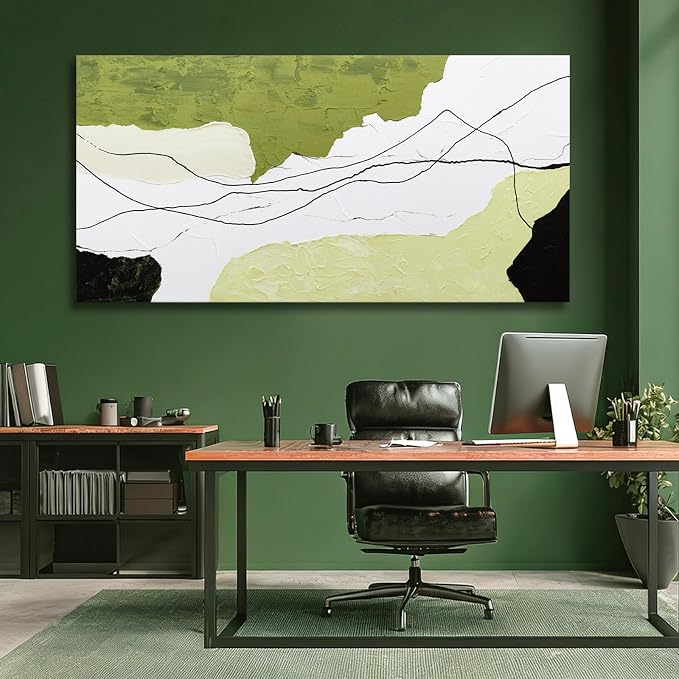 Dolidoteart Hand-Painted Abstract Oil Painting Canvas, Large 29x58 Inch Modern Textured Artwork for Living Room, Bedroom, Office, Hallway Wall Decor