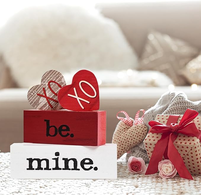 Smile Valentines Day Wooden Decoration, XOXO Be Mine Valentine's Day Tabletop Sign, Galentines Day Gift