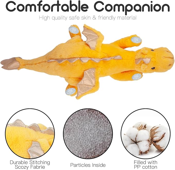 ARELUX Giant 50in 3Lb Big Yellow Dragon Large Stuffed Animals Cute Plush Toy Fuzzy Jumbo Dinosaur Pillow Plushies with Wings Cuddly Soft Pterosaur Plushie for Friends Family Member