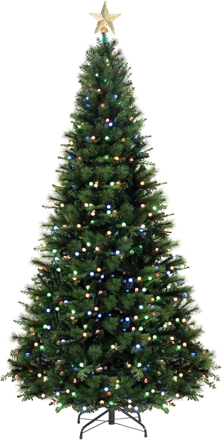 Naomi Home Evangeline Traditional Christmas Tree - Standard Metal Base Green/9ft