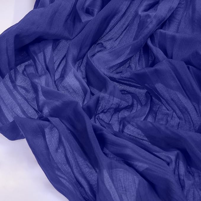Socomi 2pcs Royal Blue Easter Spring Cheesecloth Table Runner Boho Rustic Gauze 120 inch 10FT Cheese Cloth Runner for Wedding Party Baby Shower Birthday Home Decor Holiday Decorations
