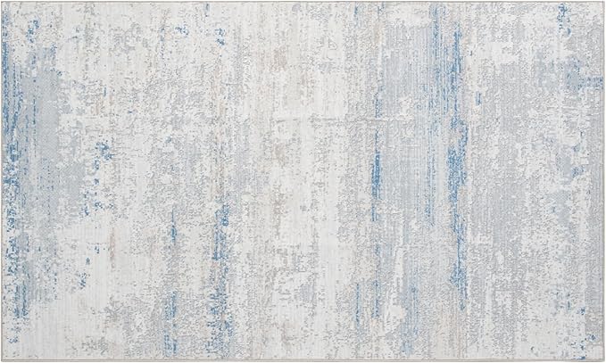 Washable Rugs 3x5 Area Rugs for Living Room- Modern Abstract Rugs for Bedroom,Dining Room,Kids Room,Ultra Soft Low Pile Small Carpet with Non Slip Rubber Backing,Neutral Accent Nursery Rug