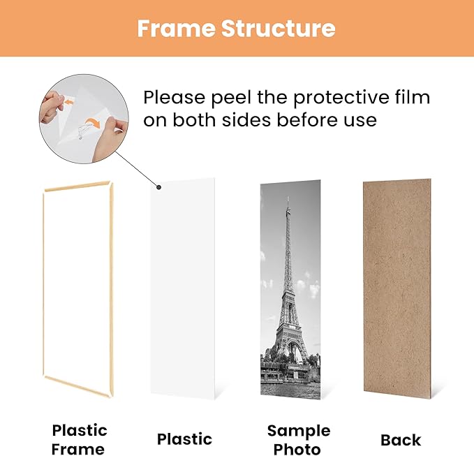 upsimples 12x16 Picture Frame Natural 3 Pack, Scratch-Proof Poster Frames 12 x 16 for Photo Gallery - Slide-In Strips, Horizontal or Vertical Wall Mounting
