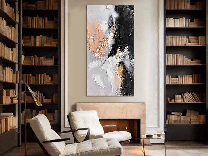 Ardemy Textured Abstract Canvas Wall Art - Black White Gold Beige Brush Strokes Painting Extra Large 58"x29", Modern Splatter Artwork for Living Room Bedroom Home Office Luxury Wall Decor