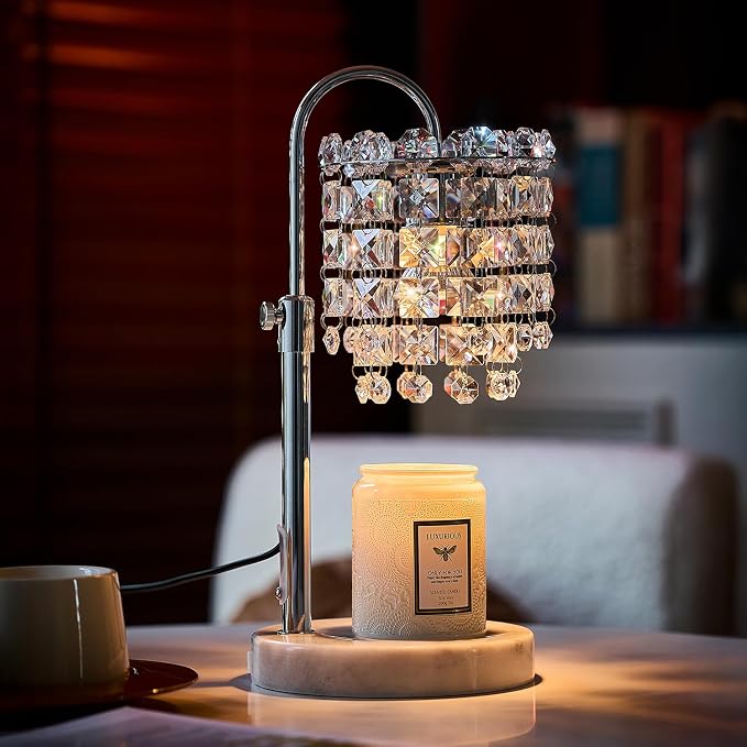Candle Warmer Lamp with Timer Dimmer Adjustable Height for New Home Bedroom,Vintage Home Decor for Scented JaR 3 Bulbs for New Home Decor, Women Mom Christmas Birthday Gifts,RGB Silver (RGB Silver)