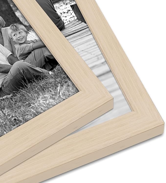 Americanflat Set of 10 Picture Frames with Shatter-Resistant Glass - Gallery Wall Frame Set with Two 8x10, Four 5x7 and Four 4x6 Frames - Signature Collection - Light Wood