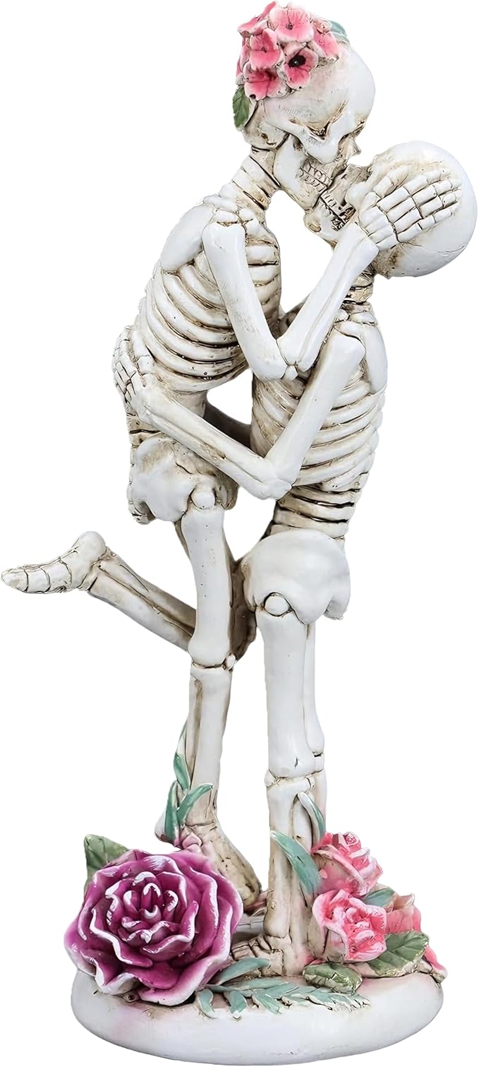 Skeleton Couple Embracing Decor Statue , Skull Halloween Decoration Home Decor Party Decorations,Skull Collectible Figurines,Vintage Resin Sculpture Home Decoration, Personalized Wedding Decoration