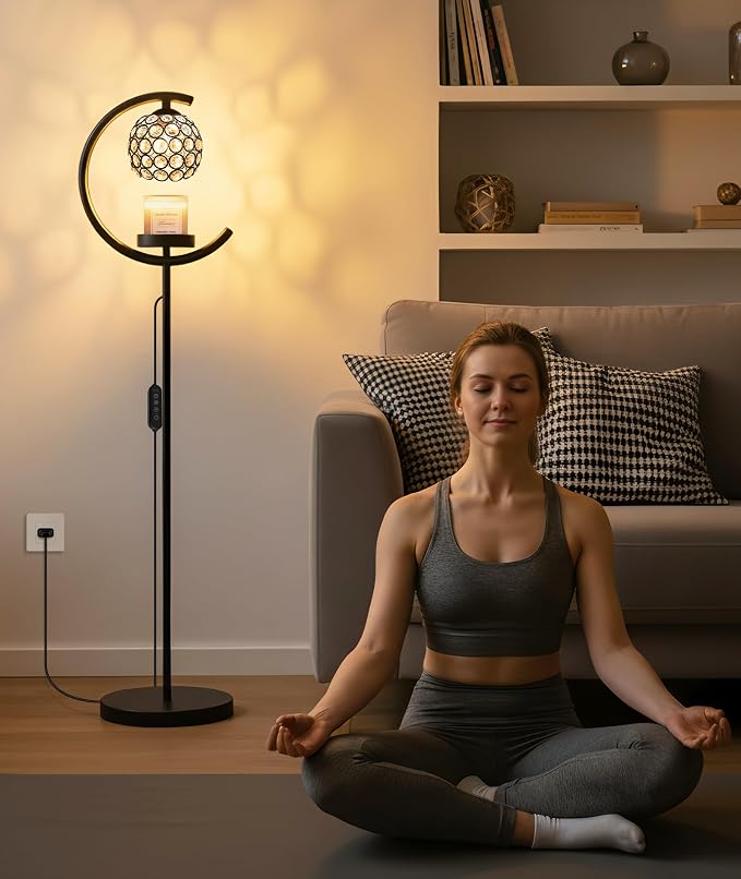 seenlast Candle Warmer Floor Lamp with Timer and Dimmer, Birthday Gifts | Standing Electric Wax Melt Warmer for Home Decor, Living Room & Bedroom | Gift for Women, Mom, Grandma, Sister