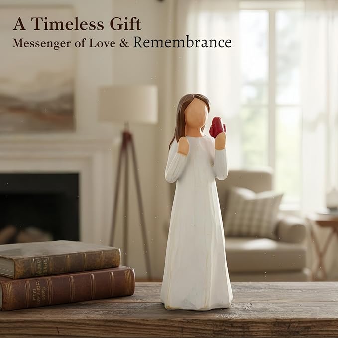 TOHLUCS Cardinal Angel Statue: Exquisite Sculpted Hand-Painted Messenger Figurine, Meaningful Remembrance Gift for Loss, Elegant Cardinal Gifts for Women, Christmas Ornaments & Memorial Home Decor