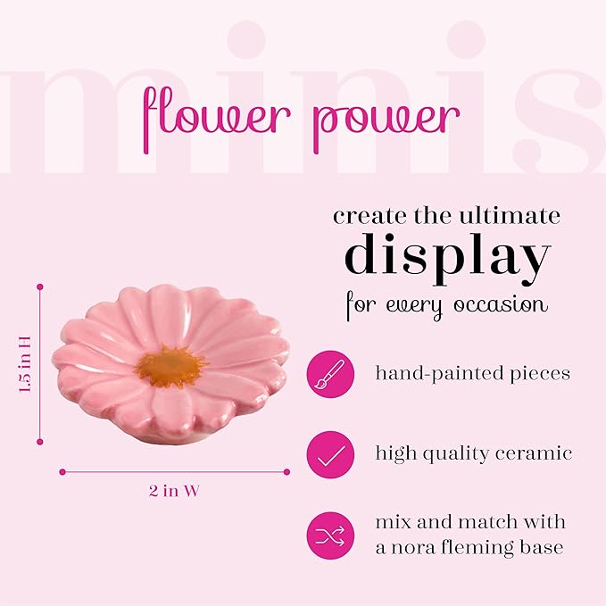 Nora Fleming Flower Power (Gerber Daisy) A41 - Hand-Painted Ceramic Holiday Décor - Spring Minis for The Home and Office
