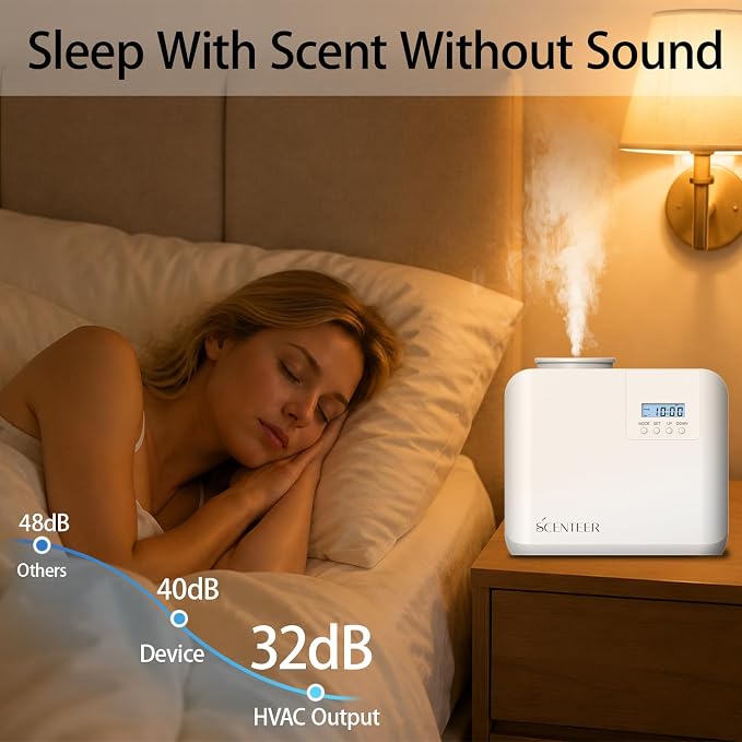 2026 Upgraded HVAC Scent Diffuser Machine Kit, Cover 5000 Sq.Ft, Wi-Fi Control, Scent Air Machine for Home,Waterless Cold Air Aromatherapy Essential Oil Hotel Fragrance Diffuser for Large Room - White