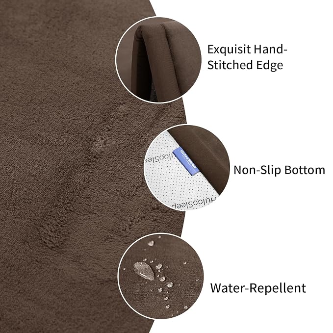 Baby Play Mat for Floor,1.3" Thick Memory foam Tummy Time Mat,Soft Coral Velvet Nursery Rug,Extra Large Non Slip Crawling Mat for Toddlers,Infants,kids,Yoga,Tatami Style for Living Room(Dark Brown)