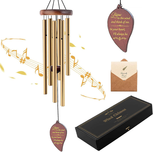 Wind Chimes for Outside, 30" Wooden Sympathy Wind Chimes Memorial Wind Chime for Loss of Loved One Mother Father, Sympathy Gift Home Decor Outdoor Garden Patio